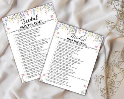Floral Bridal Shower Games Printable,  Wildflower Bridal Shower Games Bundle