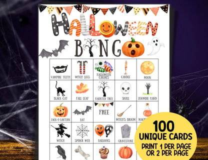 Halloween Bingo For Kids Printable, Halloween Bingo Cards, Halloween Party Games For Adults/ Kids Activity, Kindergarten Preschool Party