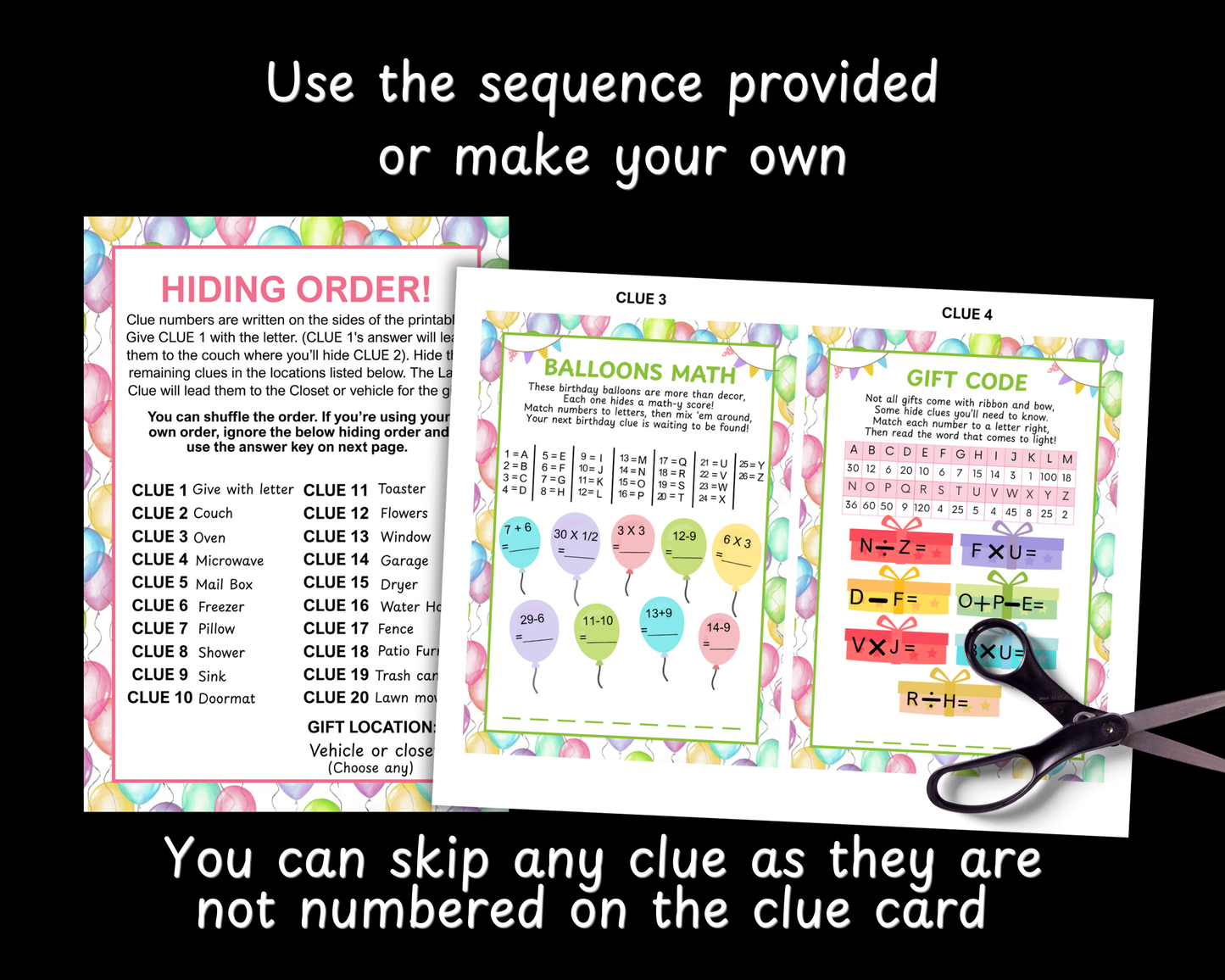 Birthday Scavenger Hunt For Teens Older Kids, Tween Teen Scavenger Hunt, Puzzles Treasure Hunt Clues, Indoor Outdoor Teenager Birthday Hunt