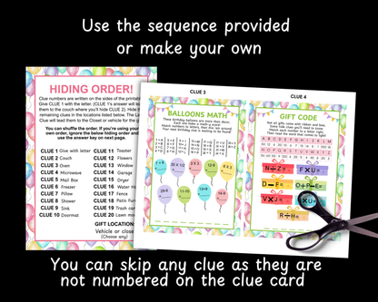 Birthday Scavenger Hunt For Teens Older Kids, Tween Teen Scavenger Hunt, Puzzles Treasure Hunt Clues, Indoor Outdoor Teenager Birthday Hunt