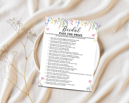 Floral Bridal Shower Games Printable,  Wildflower Bridal Shower Games Bundle