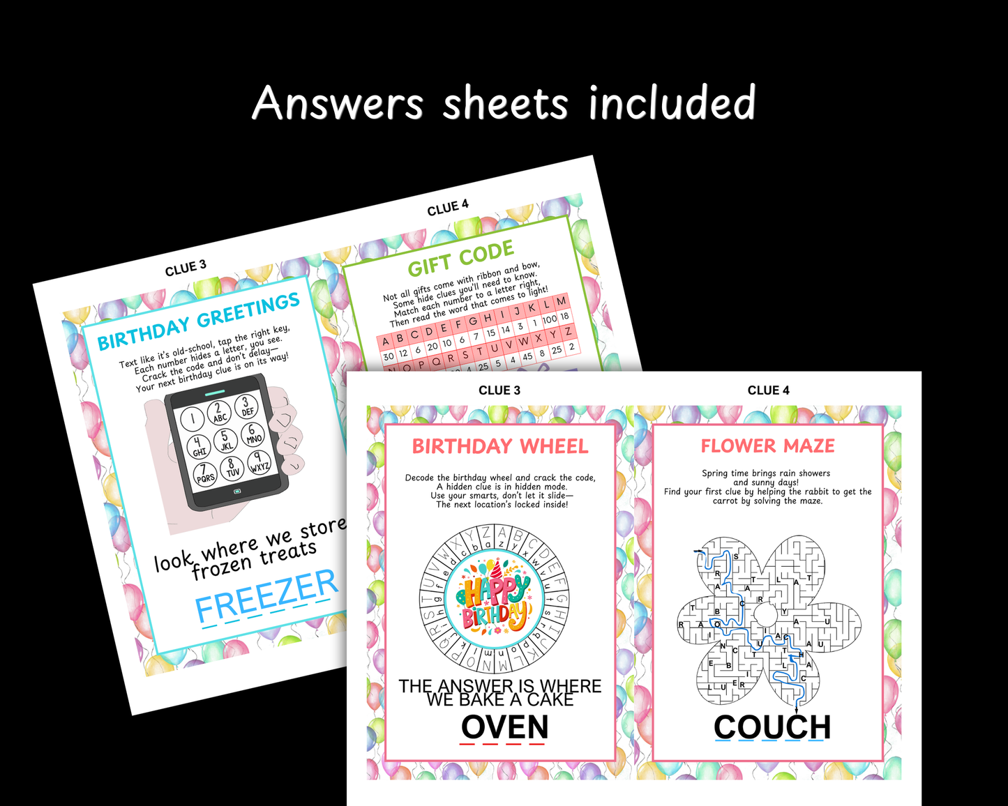 Birthday Scavenger Hunt For Teens Older Kids, Tween Teen Scavenger Hunt, Puzzles Treasure Hunt Clues, Indoor Outdoor Teenager Birthday Hunt
