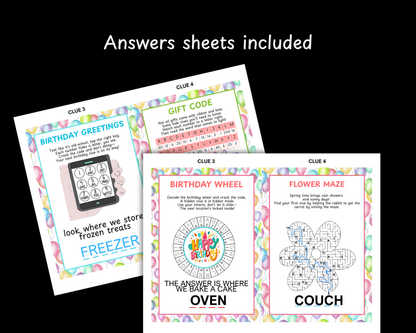 Birthday Scavenger Hunt For Teens Older Kids, Tween Teen Scavenger Hunt, Puzzles Treasure Hunt Clues, Indoor Outdoor Teenager Birthday Hunt