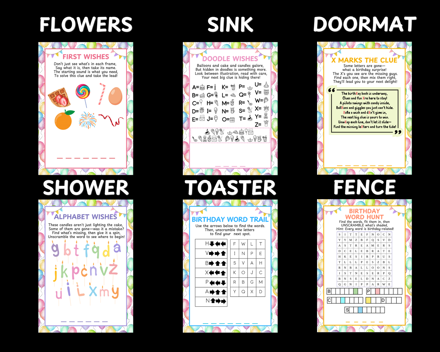 Birthday Scavenger Hunt For Teens Older Kids, Tween Teen Scavenger Hunt, Puzzles Treasure Hunt Clues, Indoor Outdoor Teenager Birthday Hunt