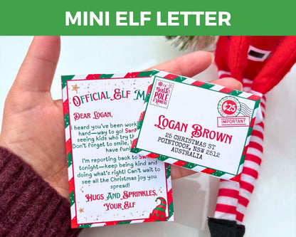Editable Mini Elf Letter Envelope Template, Christmas Elf Mini Letter, Elf Mail Template