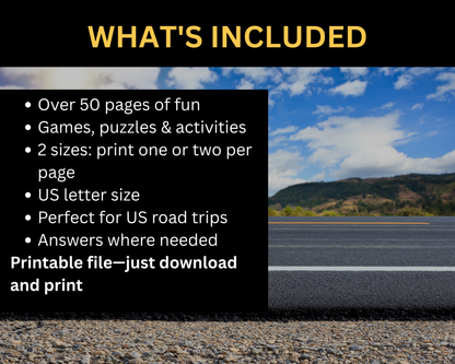 Mega Kids Road Trip Games Printable, Travel Activities Pack, Family Road Trip Activities Bundle