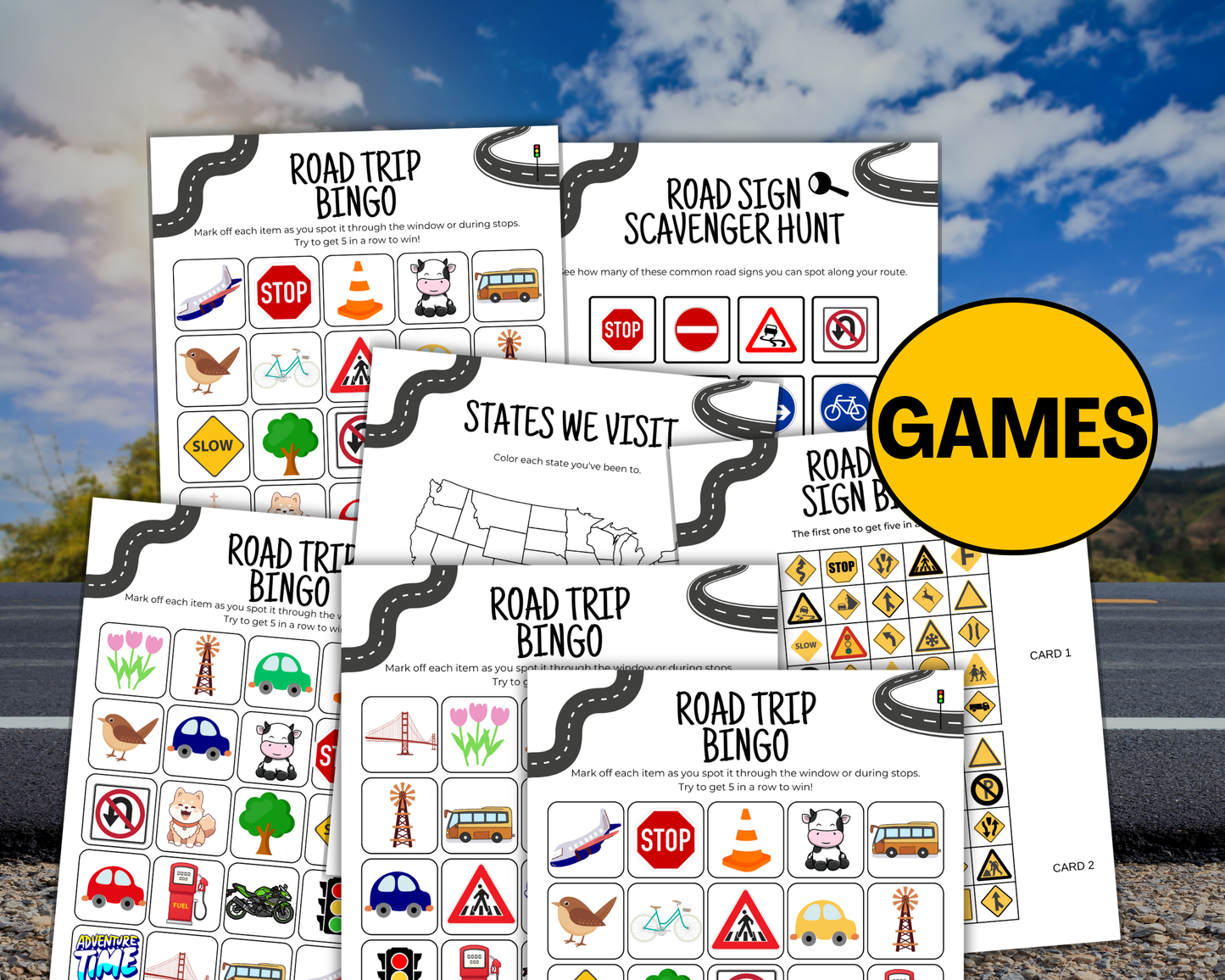 Mega Kids Road Trip Games Printable, Travel Activities Pack, Family Road Trip Activities Bundle