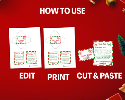 Editable Mini Elf Letter Envelope Template, Christmas Elf Mini Letter, Elf Mail Template