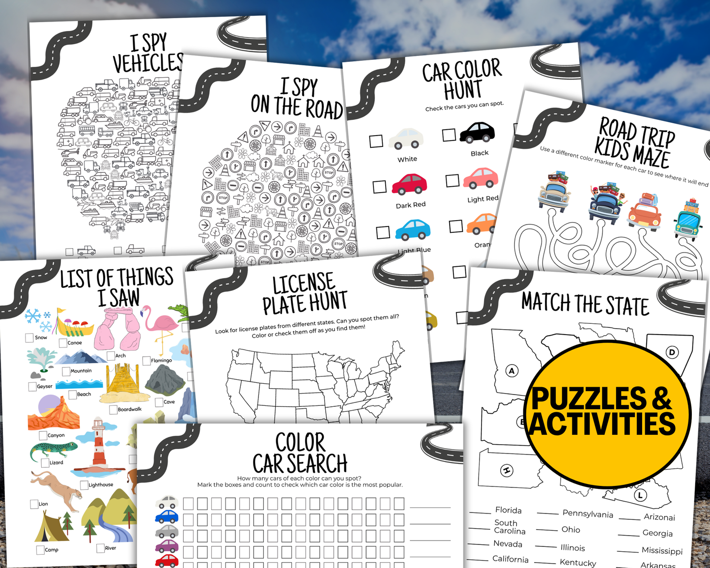 Mega Kids Road Trip Games Printable, Travel Activities Pack, Family Road Trip Activities Bundle