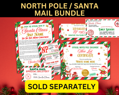Editable Mini Elf Letter Envelope Template, Christmas Elf Mini Letter, Elf Mail Template