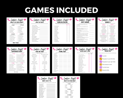 Printable Ladies Night Games, Girls Night Out Games Adults, Ladies Party Games, Fun Naughty Games, Ladies Night Out Dirty Minds Game