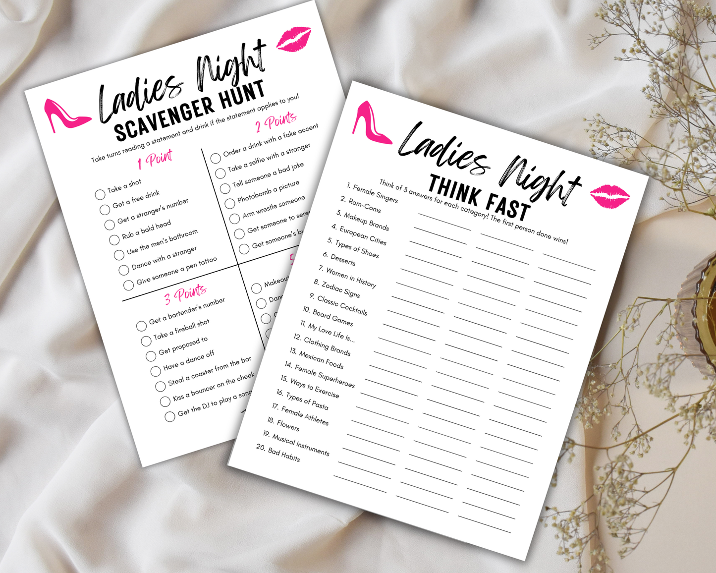 Printable Ladies Night Games, Girls Night Out Games Adults, Ladies Party Games, Fun Naughty Games, Ladies Night Out Dirty Minds Game