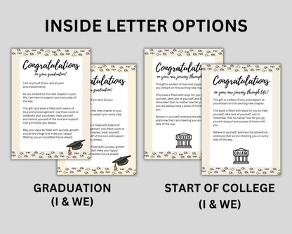 Printable College Gift Card Book, College Survival Book Gift For College Students, College Care Package Kit, High School Graduation Gift