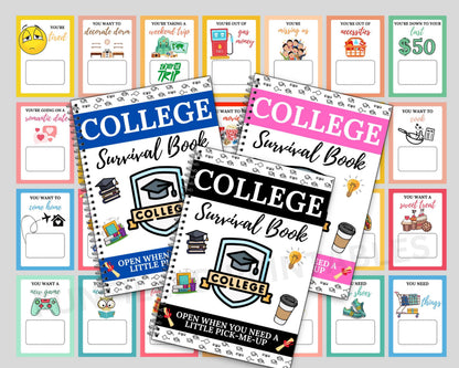Printable College Gift Card Book, College Survival Book Gift For College Students, College Care Package Kit, High School Graduation Gift