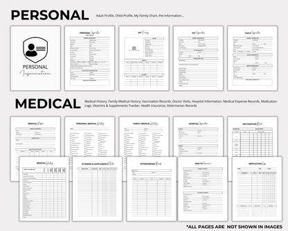 Fillable End of life planner, Just In case of emergency printable planner, Emergency binder