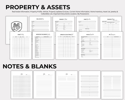 Fillable End of life planner, Just In case of emergency printable planner, Emergency binder
