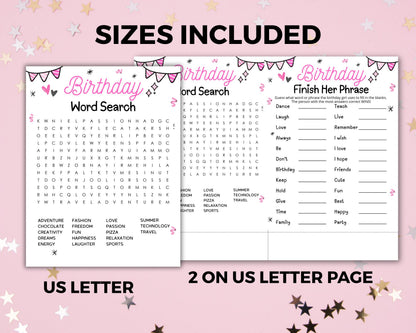 Girls Birthday Party Games, Tween 13th Sweet 16 Teen Birthday Games Printable