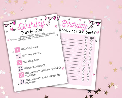 Girls Birthday Party Games, Tween 13th Sweet 16 Teen Birthday Games Printable