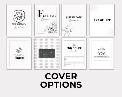 End of life planner, Just In case of emergency printable planner, Emergency binder