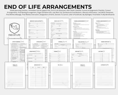 End of life planner, Just In case of emergency printable planner, Emergency binder