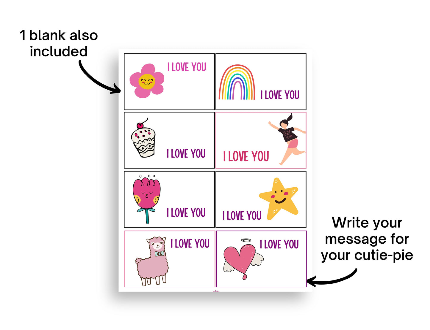 Lunch Box Notes for Kids, Lunchbox Notes For Girls, Positive Affirmations, Encouraging Notes For Kids, Instant Download Lunch notes