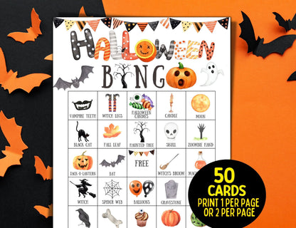 Halloween Bingo For Kids Printable, Halloween Bingo Cards, Halloween Party Games For Adults/ Kids Activity, Kindergarten Preschool Party