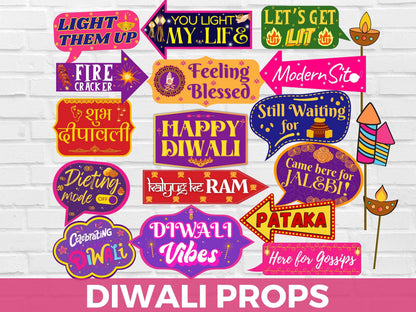 Printable Diwali Photo Props