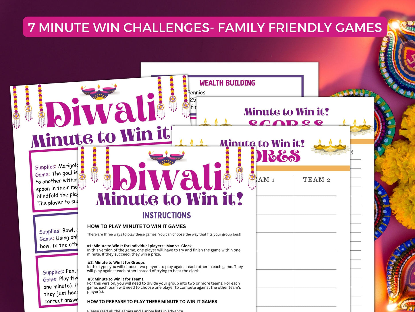 18 Printable Diwali Party Games Bundle