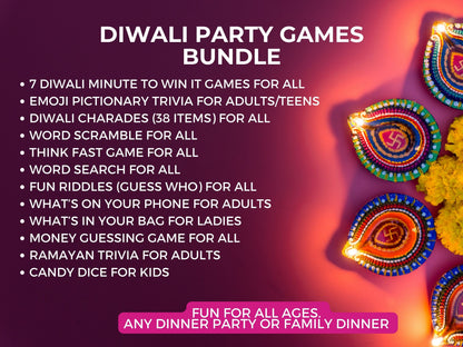 18 Printable Diwali Party Games Bundle