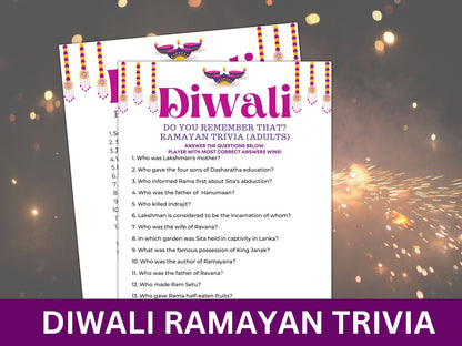 Diwali Trivia, Diwali Game, Ramayan based Trivia Questions