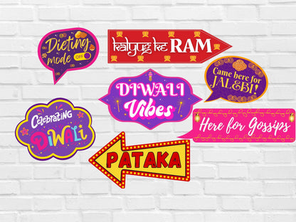 Printable Diwali Photo Props