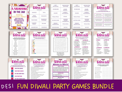 18 Printable Diwali Party Games Bundle