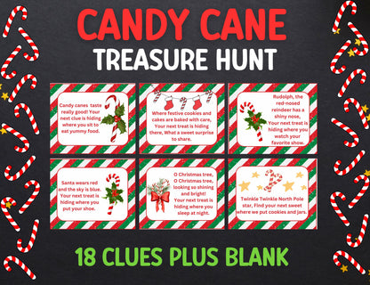 Candy Cane Hunt, Christmas Treasure Hunt, Candy Cane Scavenger Hunt Kids